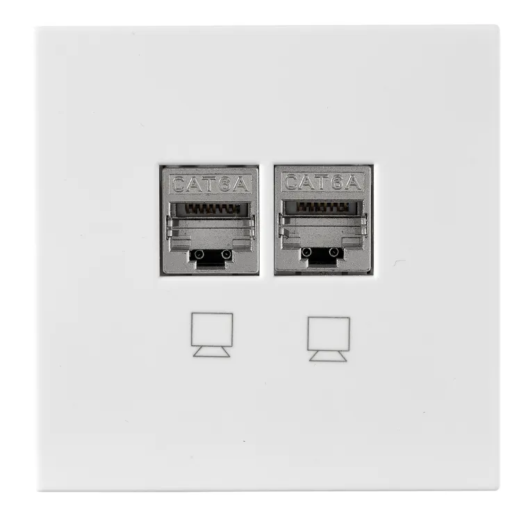 Netzwerk-Dose McPower "Shallow" CAT6A, UP, weiß, vollgeschirmt