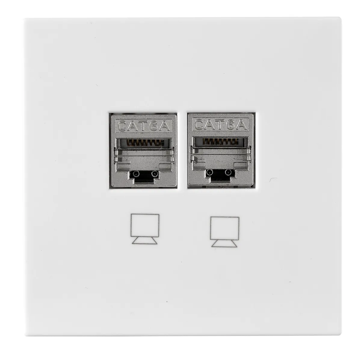 Netzwerk-Dose McPower "Shallow" CAT6A, UP, weiß, vollgeschirmt