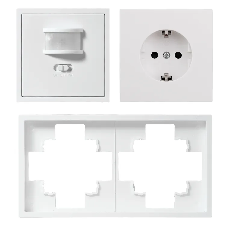 Schalter und Steckdosen Set McPower Shallow "PIR" weiß, 3-teilig