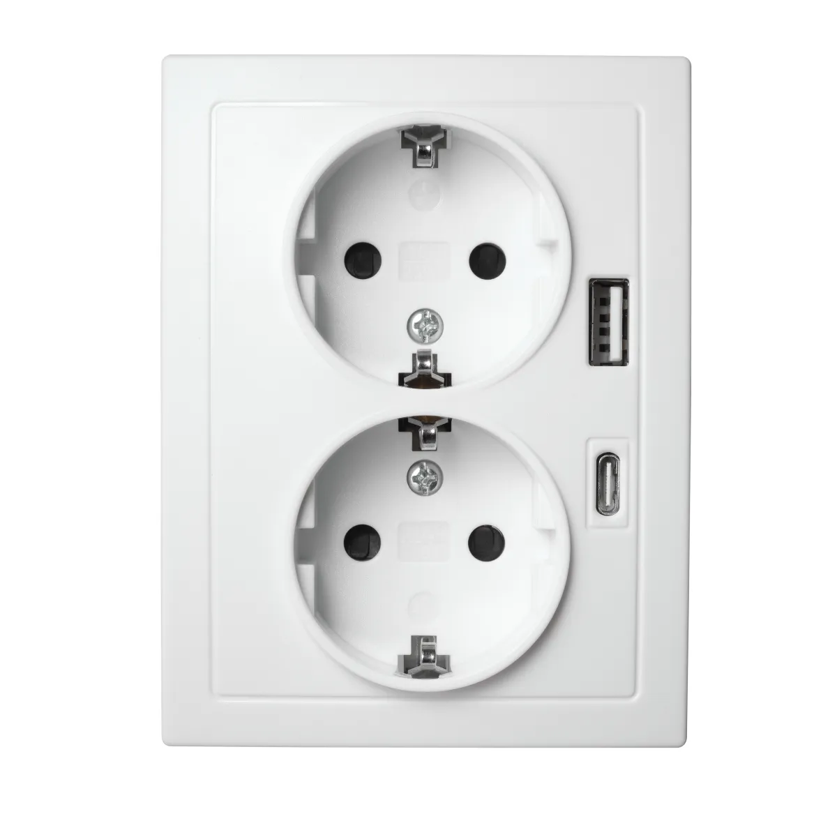 Schutzkontakt-Steckdose McPower "Flair" 2-fach, 250V~/16A, USB-A+C, PD20W, weiß