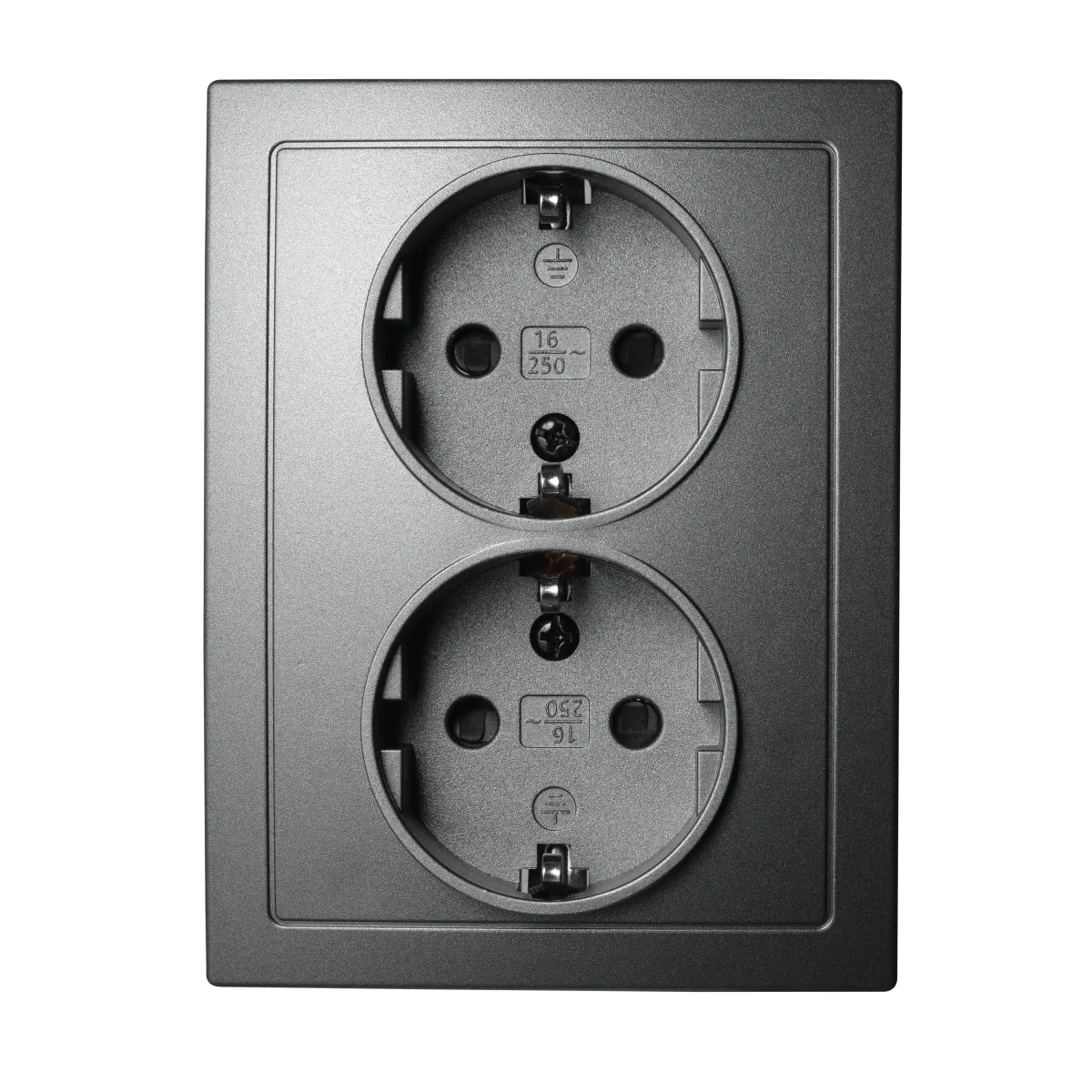 Schutzkontakt-Steckdose McPower "Flair" 2-fach, 250V~/16A, anthrazit