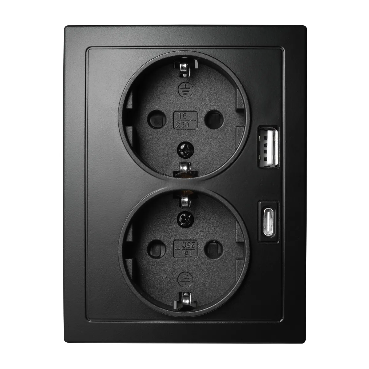 Schutzkontakt-Steckdose McPower "Flair" 2-fach, 250V~/16A, USB-A+C, PD20W