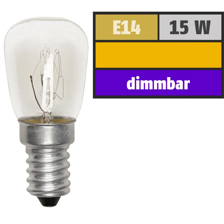 Kühlschrank-Leuchtmittel McShine, E14, 230V, 15W, klar, 110lm