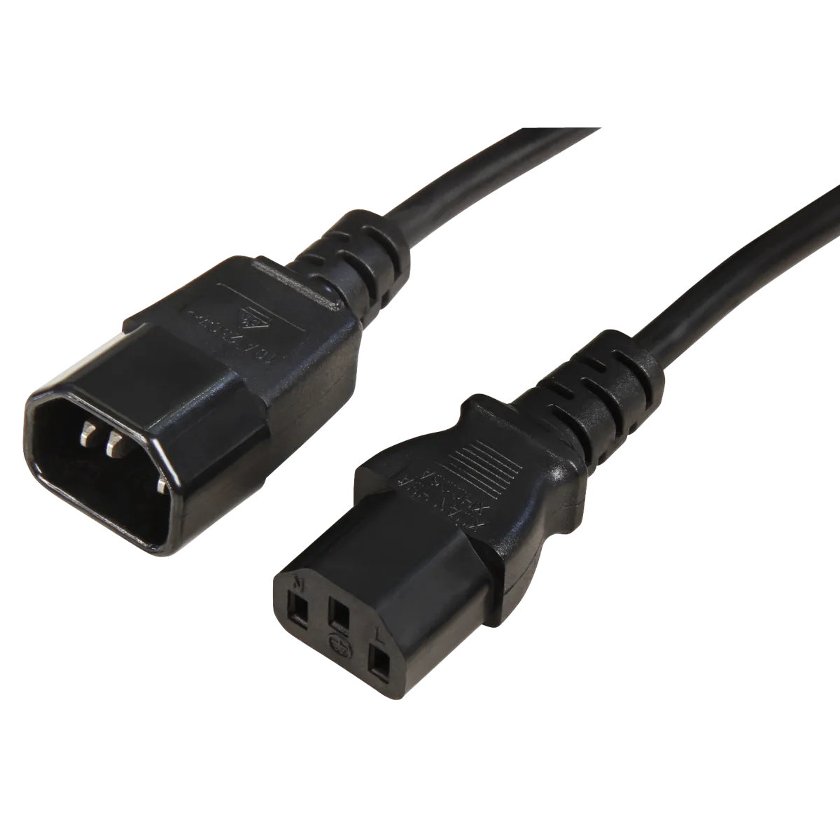 Netz-Verlängerungskabel, 1,8 m Kaltgeräte-Stecker/Kupplung, schwarz