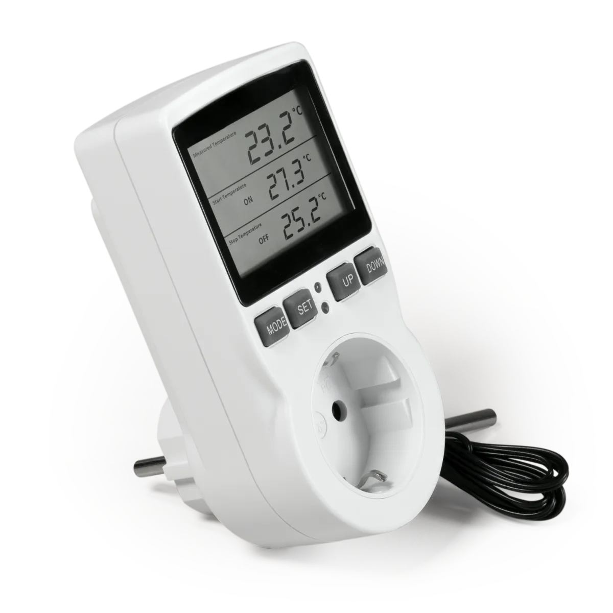 Digitales Steckdosen-Thermostat McPower "TCU-441" -40-120°C, Kabel + Außenfühler
