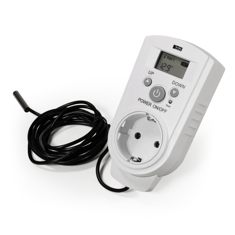 Steckdosen-Thermostat McPower "TCU-540" 5-30°C, Display, Kabel + Außenfühler