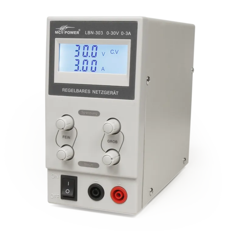 Labornetzgerät McPower "LBN-303", 0-30 V, 0-3 A regelbar, LC-Anzeige