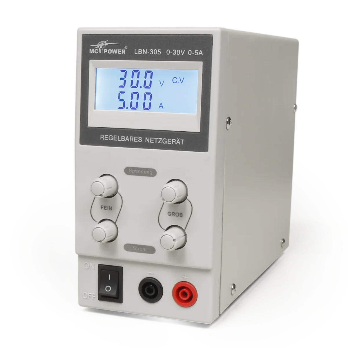 Labornetzgerät McPower "LBN-305", 0-30 V, 0-5 A regelbar, LC-Anzeige