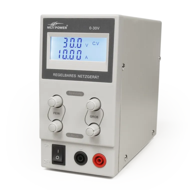 Labornetzgerät McPower "LBN-3010", 0-30V, 0-10A regelbar, LC-Anzeige