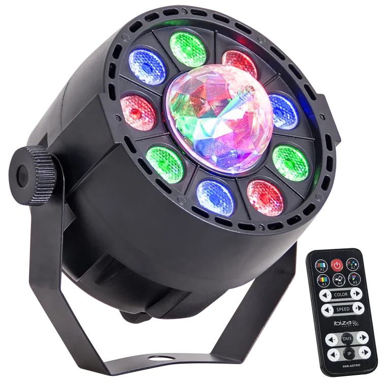 LED-Lichteffekt IBIZA "PAR-ASTRO" 2-in-1 PAR Strahler und Astro-Effekt, 12W