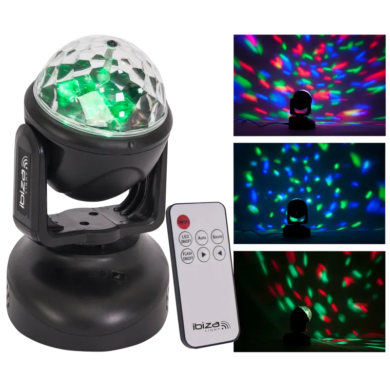LED-Moving Head IBIZA "LMH-ASTRO" 6x RGB LEDs, 18W