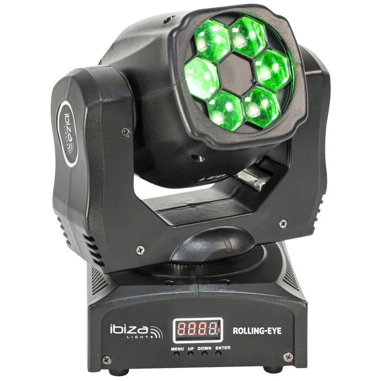 LED-Wash-Effekt-Moving-Head IBIZA "ROLLING-EYE" 6x 12W 4-in-1 CREE LEDs, 120W