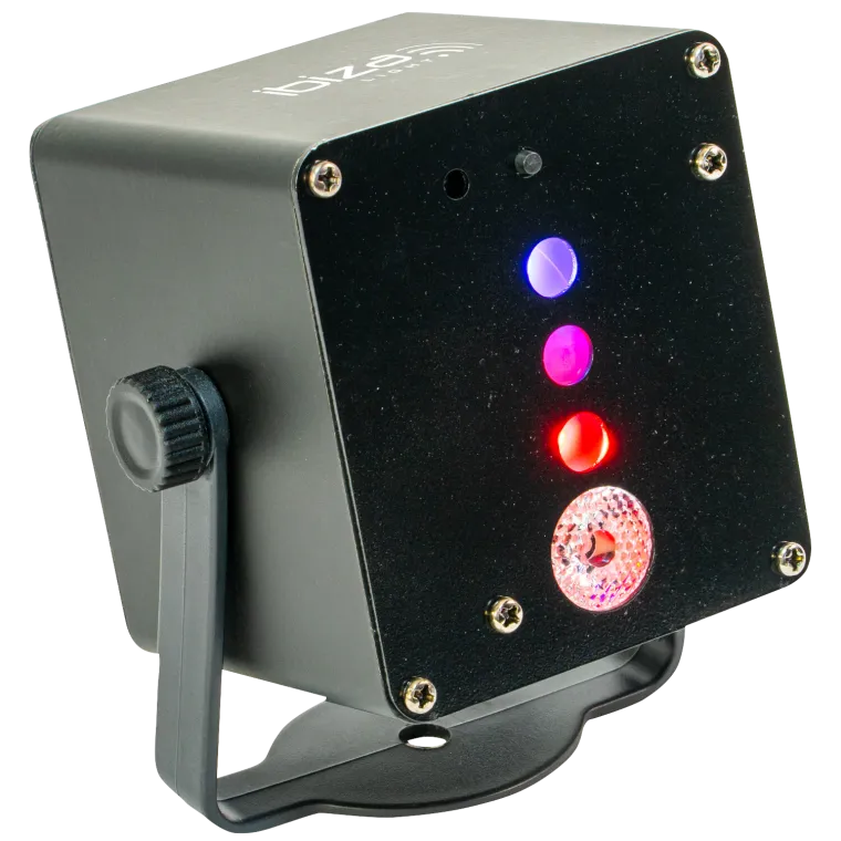 LED & Laser-Effekt IBIZA "TINYLED-LASRGB", akkubetrieben, 1x 3W 3-in-1 RGB-LED