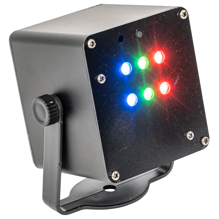 LED-Strobe-Effekt IBIZA "TINYLED-RGB-STROBE", akkubetrieben, 6x 1W RGB LED