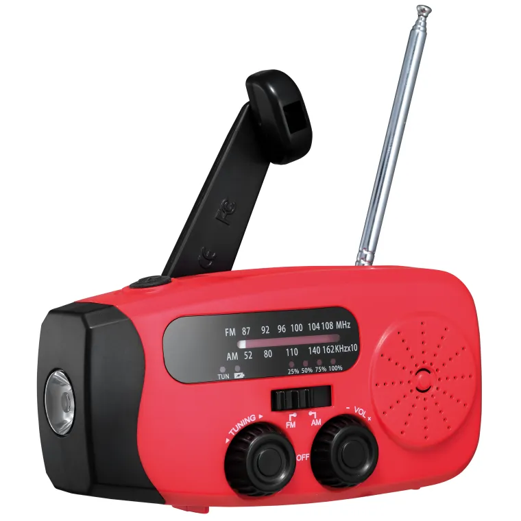 Notfall-Solarradio "NFS-2005" Kurbel, Akku, USB, Taschenlampe, Powerbank