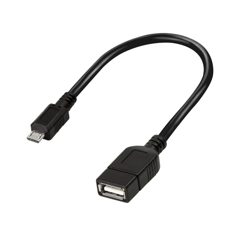 USB 2.0-Adapter, Micro-USB/M zu A/F, 480 Mbit/s, 2,5W, OTG, schwarz, 0,2 m