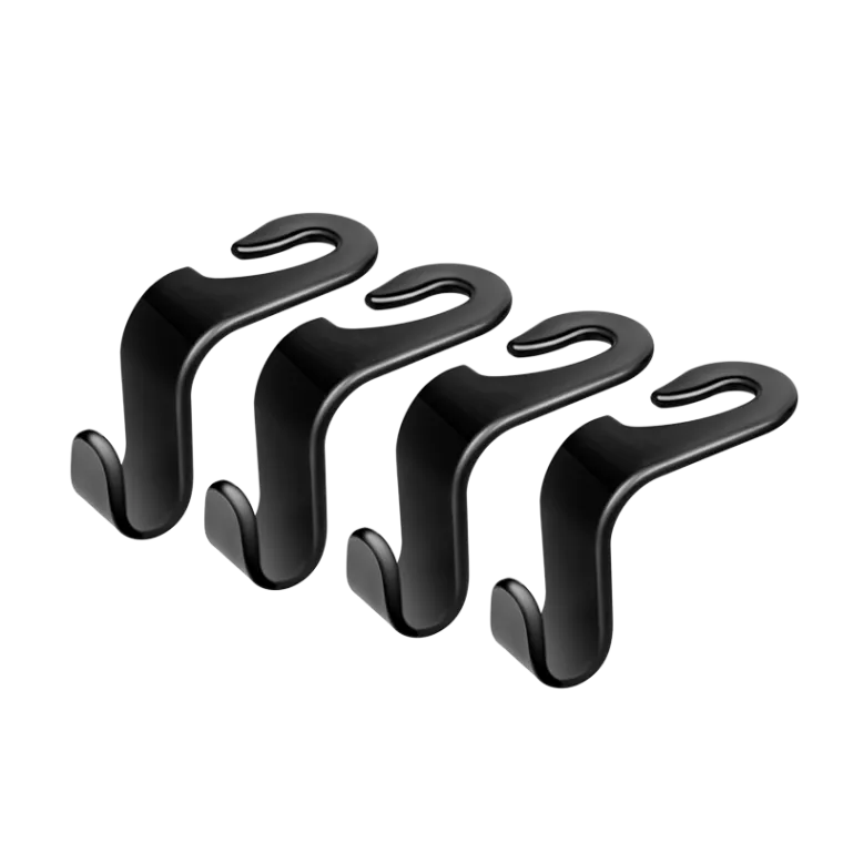Autositz-Haken, 4 Stück, 20 kg pro Haken, schwarz