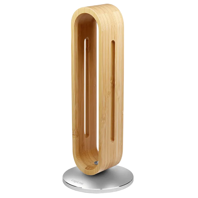 Kopfhörerständer aus Bambusholz, Aluminiumbasis, bis 5 kg, Over-/On-Ears, Hellbraun/Silber