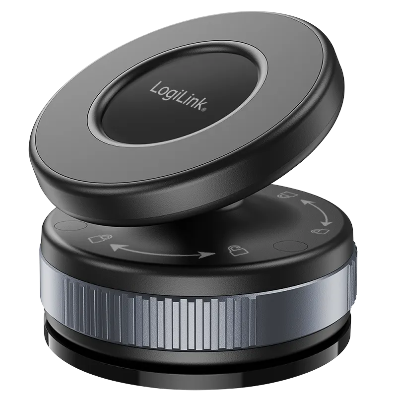 Magnethalterung für Smartphones, 16 N mit MagSafe Case, 360°, Twist-Lock, Schwarz