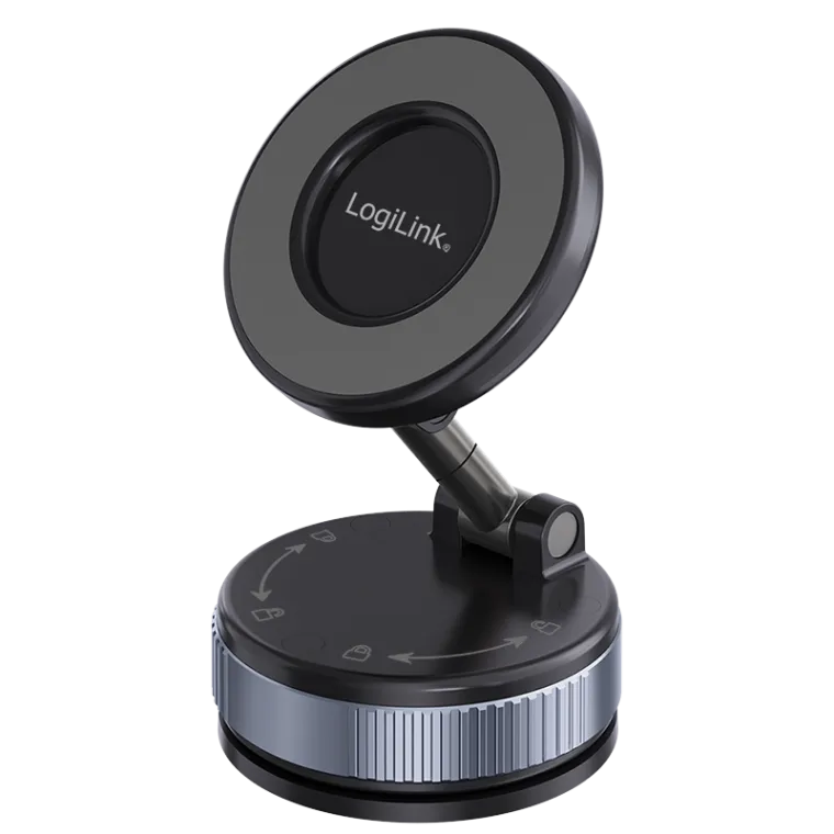 Magnethalterung für Smartphones, 16 N mit MagSafe Case, 360°, Twist-Lock, Schwarz