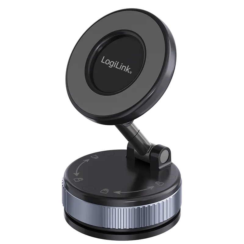 Magnethalterung für Smartphones, 16 N mit MagSafe Case, 360°, Twist-Lock, Schwarz