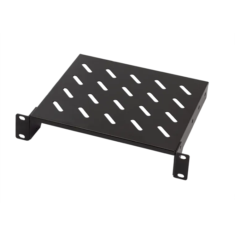 Fachboden für 10"-Rackeinbau, 200 mm, 1HE, Schwarz