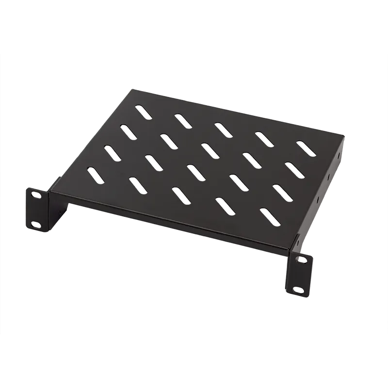 Fachboden für 10"-Rackeinbau, 200 mm, 1HE, Schwarz