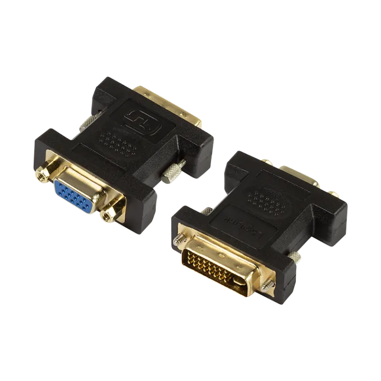 DVI-Adapter, DVI-I/M zu VGA/F, 1080p, schwarz