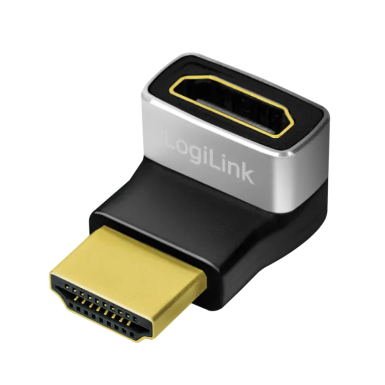 HDMI-Adapter, A/M zu A/F 270° gewinkelt, 8K/60 Hz, schwarz/grau