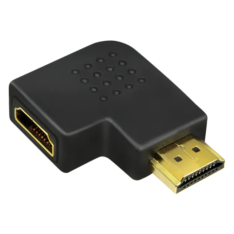 HDMI-Adapter, A/M zu A/F 90° gewinkelt, flach, 4K/30 Hz, schwarz