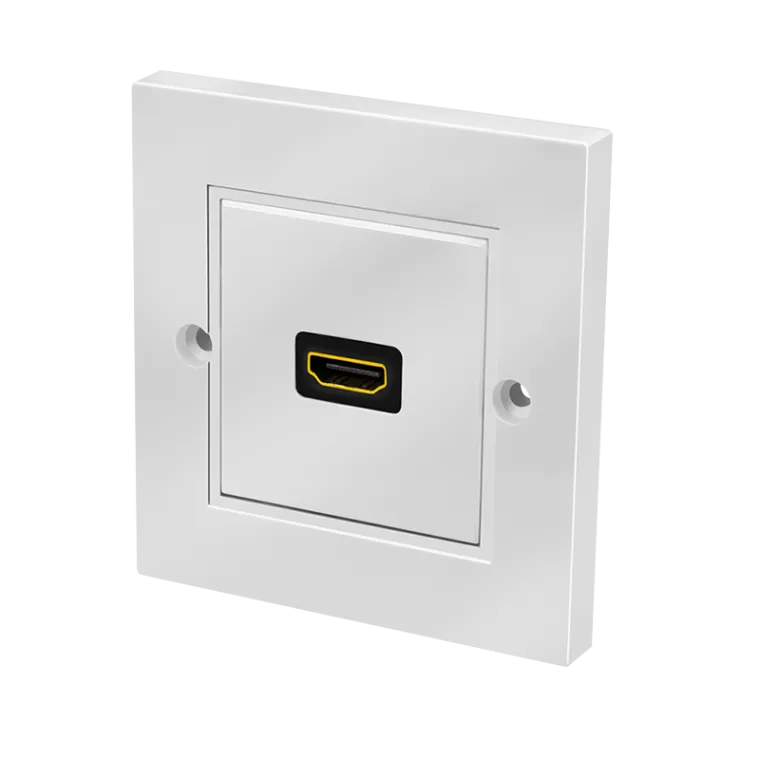 HDMI Wanddose, 1-fach, mit HDMI-Verbinder F/F, weiß