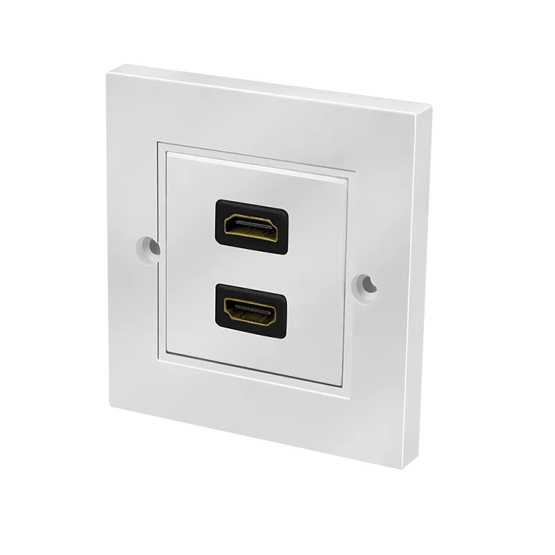 HDMI Wanddose, 2-fach, mit 2x HDMI-A Verbinder F/F, weiß