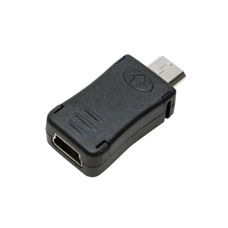 USB 2.0-Adapter, Micro-USB/M zu Mini-USB/F, 480 Mbit/s, 2,5W, schwarz