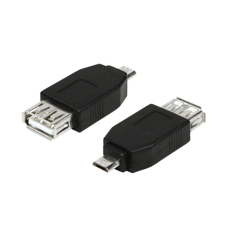 USB 2.0-Adapter, Micro-USB/M zu A/F, 480 Mbit/s, 2,5W, schwarz