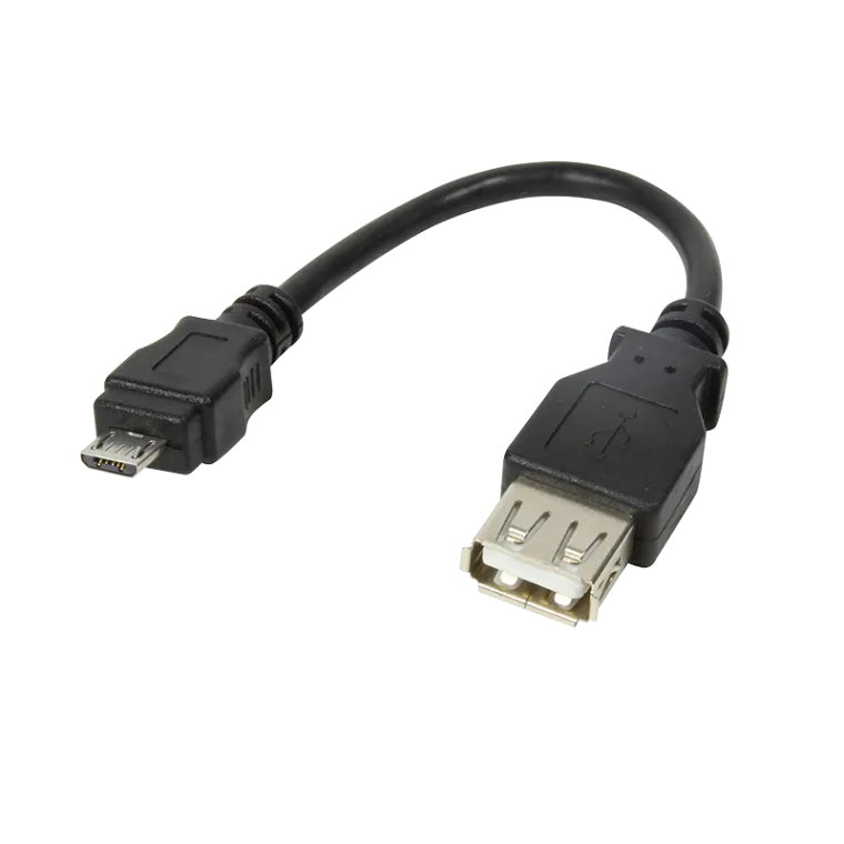 USB 2.0-Adapter, Micro-USB/M zu A/F, 480 Mbit/s, 2,5W, schwarz, 0,1 m