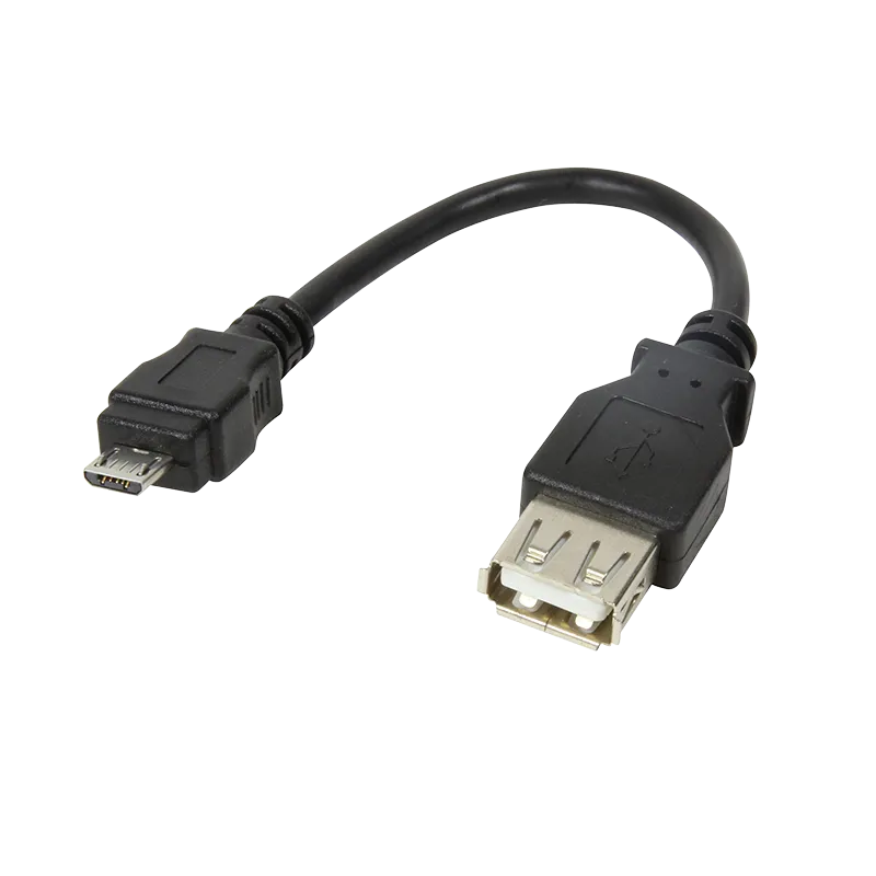 USB 2.0-Adapter, Micro-USB/M zu A/F, 480 Mbit/s, 2,5W, schwarz, 0,1 m