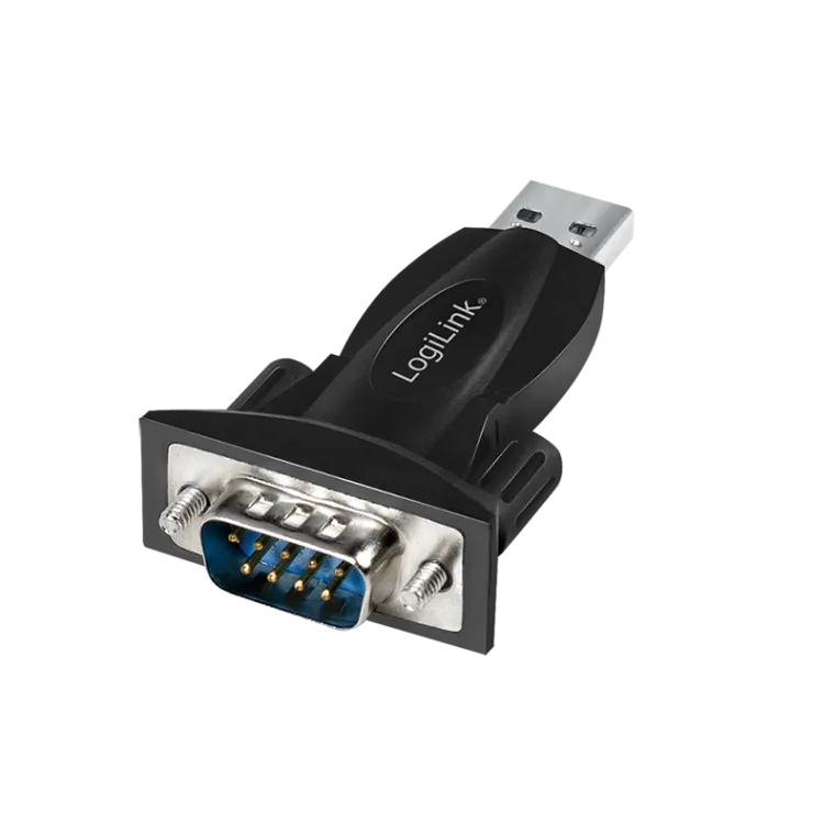USB 2.0-Adapter, USB-A/M zu DB9 (RS232)/M, schwarz/grau
