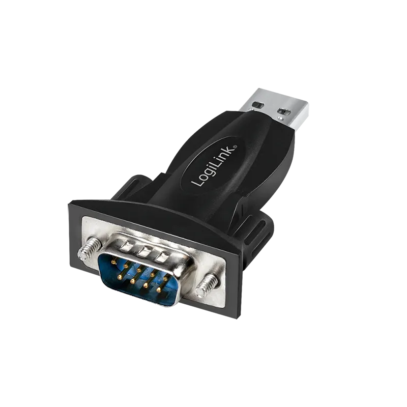 USB 2.0-Adapter, USB-A/M zu DB9 (RS232)/M, schwarz/grau