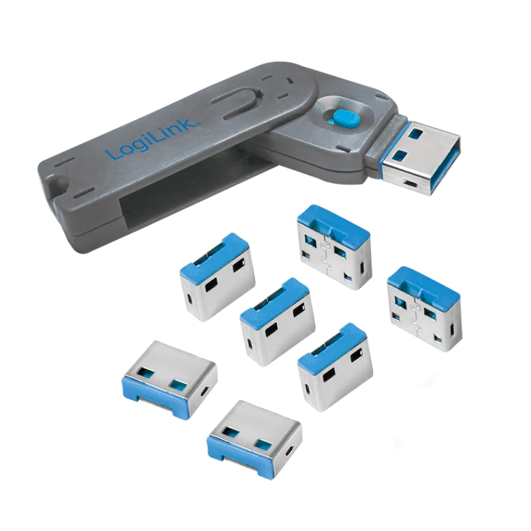 USB-A-Port Schloss (1x Schlüssel und 8x Schlösser)
