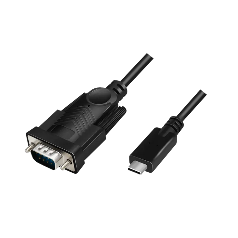 USB 2.0 Type-C-Kabel, USB-C/M zu DB9/M, seriell, schwarz, 1,2 m