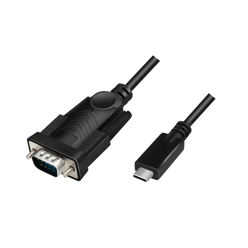 USB 2.0 Type-C-Kabel, USB-C/M zu DB9/M, seriell, schwarz, 1,2 m
