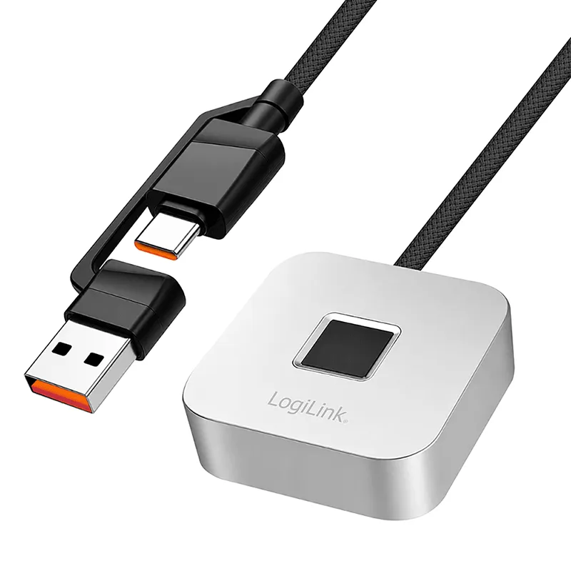 USB-A/C Fingerabdruckleser, MOH, Windows (10/11, 32- und 64-Bit), Metall, Schwarz/Silber