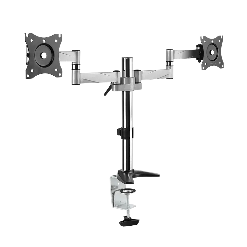 Monitorhalterung 2-fach, 13–27", Aluminium, Armlänge: 342 mm