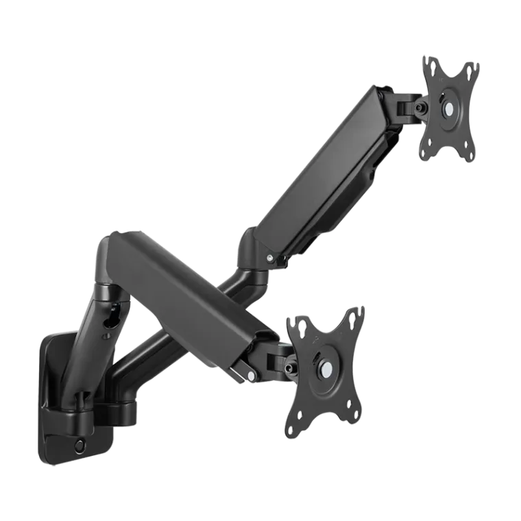 Monitorwandhalterung 2-fach, 17–32", Gasdruckfeder, 90–540 mm