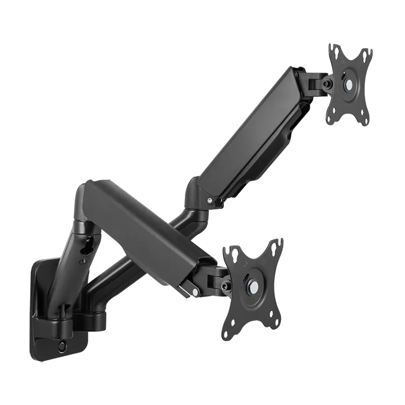 Monitorwandhalterung 2-fach, 17–32", Gasdruckfeder, 90–540 mm