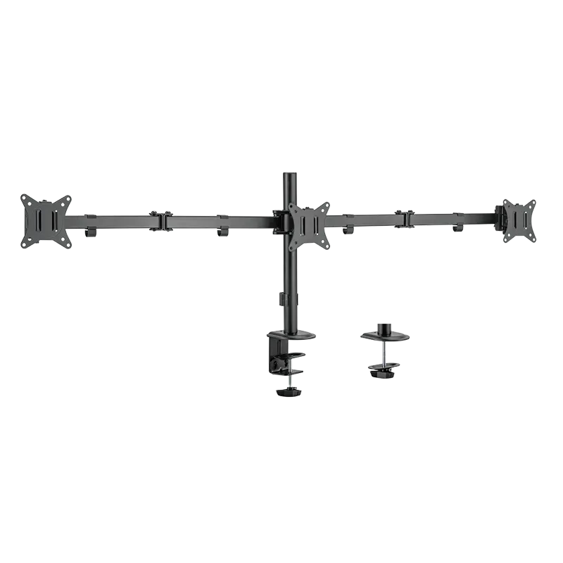 3-fach-Monitorhalterung, 17–27", 7 kg je Arm, max. Armlänge 658 mm