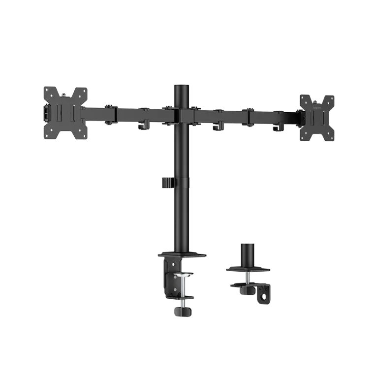 Monitorhalterung, 2-fach, 17–32", 10 kg pro Arm, Armlänge: je 376 mm, schwarz