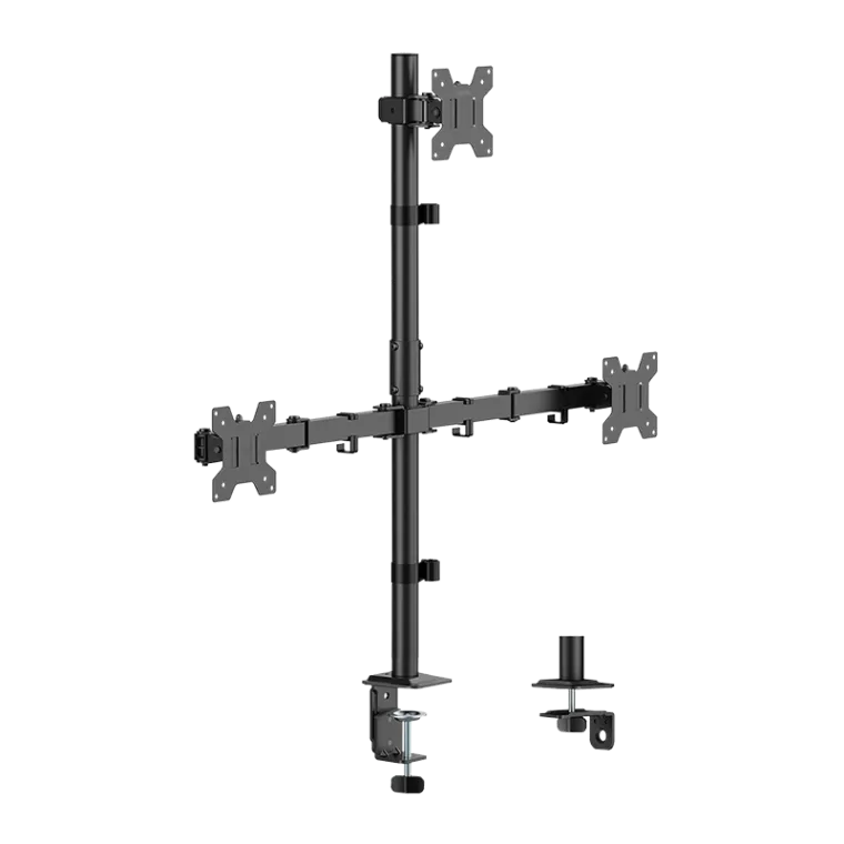 Monitorhalterung, 3-fach, 17–27", 10 kg pro Arm, Armlänge: je 376 mm, schwarz