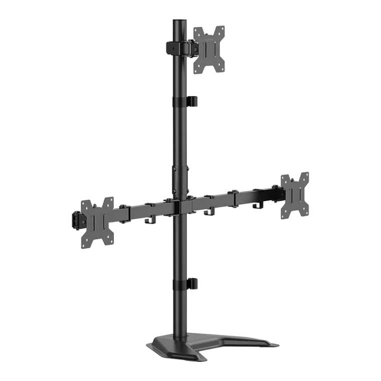 Monitorhalterung 3-fach, 17–32", 10 kg pro Arm, Armlänge: je 376 mm, schwarz