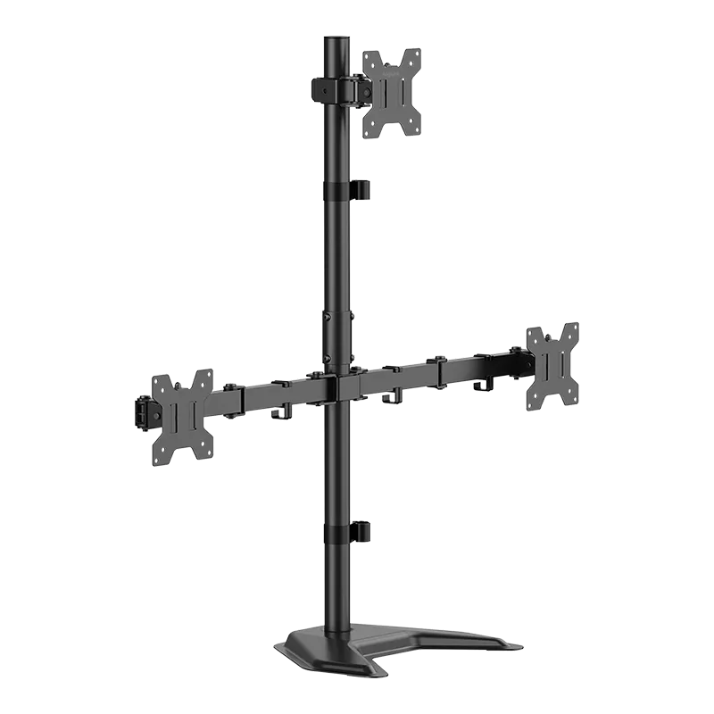 Monitorhalterung 3-fach, 17–32", 10 kg pro Arm, Armlänge: je 376 mm, schwarz